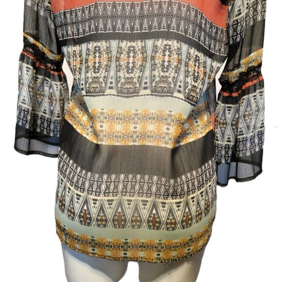 ❤️ 4/$20 Petticoat Alley Anthropologie boho top Women's medium Sheer Babydoll - Picture 12 of 14